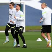 Aymeric Laporte and Kevin De Bruyne weren’t involved in Manchester City training on Tuesday. Credit: Getty.