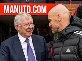 Sir Alex Ferguson and Erik ten Hag were pictured enjoying a meal together on Tuesday night. Credit: Getty.
