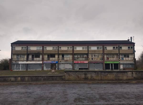 Eastford Square in Collyhurst, pictured in March 2022. Credit: LDRS.