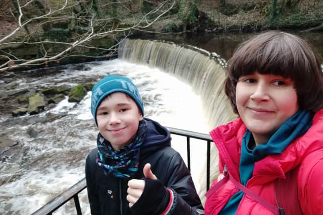 Natalia Zubaryeva and her son exploring the British countryside. Credit: Natalia Zubaryeva
