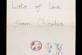 The touching note from the future King was in a folder along with other royal letters which had been lying in a cardboard box for more than 40 years. (SWNS)