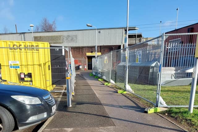 Work taking place to create new cycle storage facilities at Radcliffe Metrolink station. Photo: TfGM