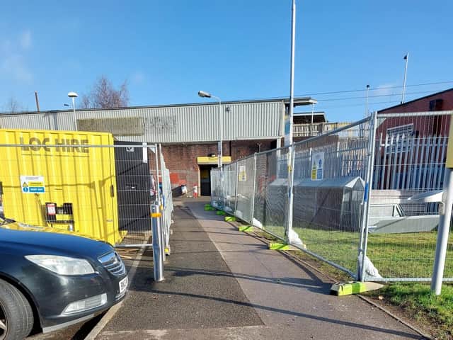 Work taking place to create new cycle storage facilities at Radcliffe Metrolink station. Photo: TfGM