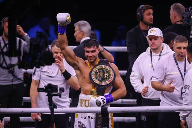  Tommy Fury secured a split decision victory against Jake Paul. (Getty Images)