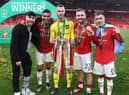 Christian Eriksen joined in the post-match celebrations at Wembley. Credit: Getty.