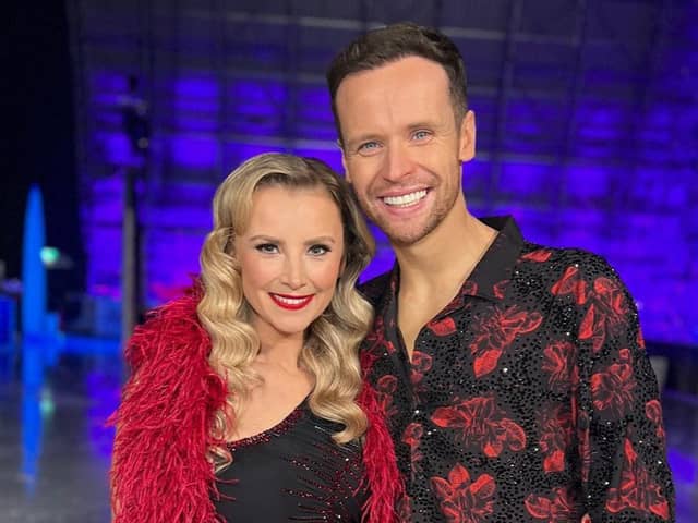 Carley Stenson faced a horrible injury on Sunday night’s Dancing on Ice (@markhanretty - Instagram)