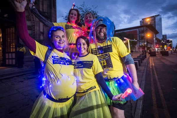 People taking part in the 2022 Manchester Midnight Walk for St Ann’s Hospice. Photo: Chris Bull
