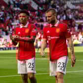 Jadon Sancho and Luke Shaw missed Manchester United’s FA Cup tie with West Ham. Credit: Getty.