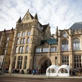 People queuing  on Oxford Road for Manchester Museum. Credit: Manchester Museum