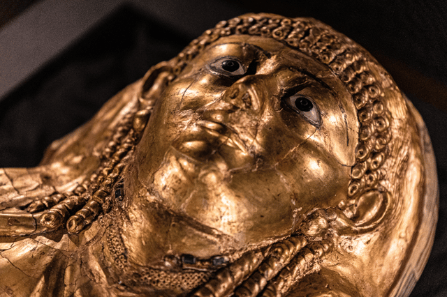 One of the eight mummies at Manchester Museum’s Golden Mummies of Egypt exhibition. Credit: Manchester Museum