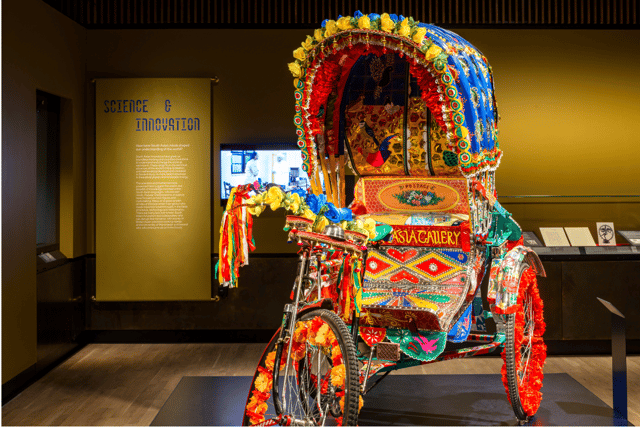Rickshaw at Manchester Museum’s South Asia Gallery. Credit: Manchester Museum