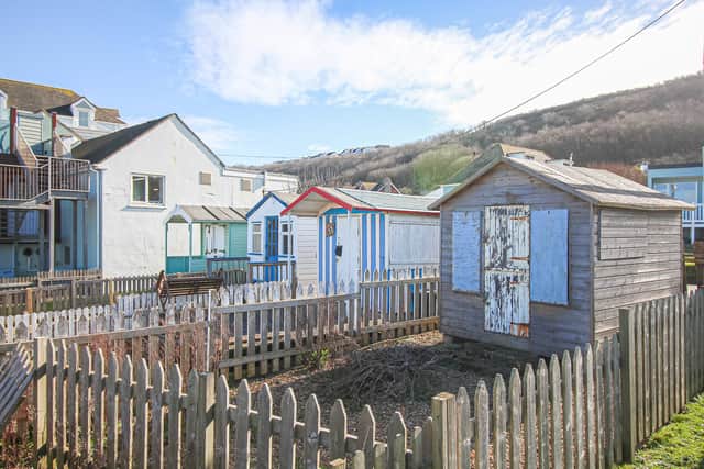 The hut in Westward Ho! Devon.