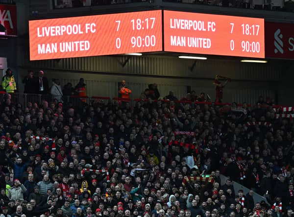 Manchester United lost 7-0 against Liverpool. Credit: Getty.