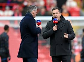Gary Neville disagreed with Jamie Carragher and Graeme Souness after Manchester United’s 7-0 loss to Liverpool. Credit: Getty.
