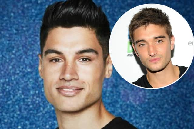The Wanted’s Siva Kaneswaran paid tribute to his late bandmate Tom Parker (Picture: ITV and Getty Images)