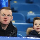 Former Manchester United player Wayne Rooney and son Kai. (Photo by Alex Livesey/Getty Images)