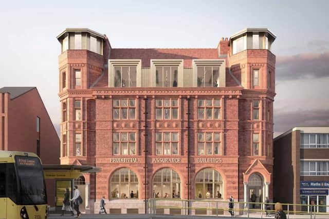 How the Prudential Building in Oldham town centre would look following the plans to transform it into a co-working, office and event space. Photo: Oldham council