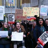 A protest during the previous strike by junior doctors in 2016. Photo: Getty Images