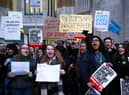 A protest during the previous strike by junior doctors in 2016. Photo: Getty Images