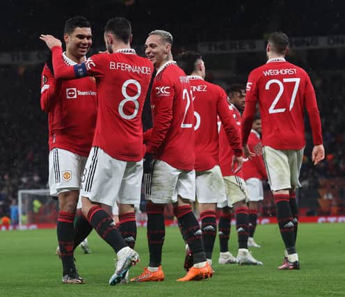 Erik ten Hag praised Bruno Fernandes after the 4-1 win over Real Betis. Credit: Getty.