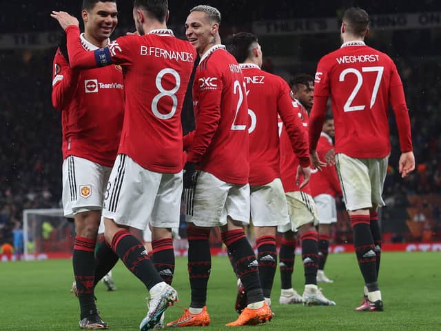Erik ten Hag praised Bruno Fernandes after the 4-1 win over Real Betis. Credit: Getty. 