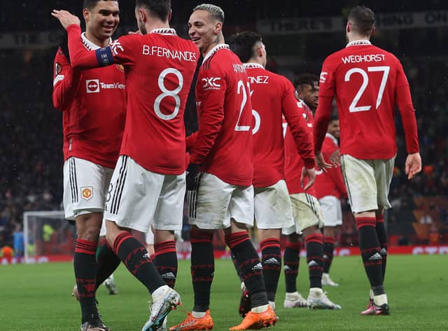 Erik ten Hag praised Bruno Fernandes after the 4-1 win over Real Betis. Credit: Getty. 