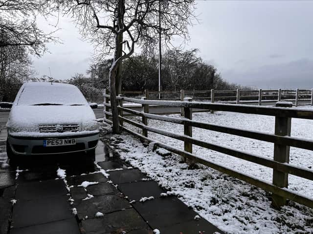 Snow in Tameside on Friday morning