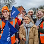 Junior doctors on the picket line outside Wigan Infirmary
