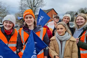 Junior doctors on the picket line outside Wigan Infirmary