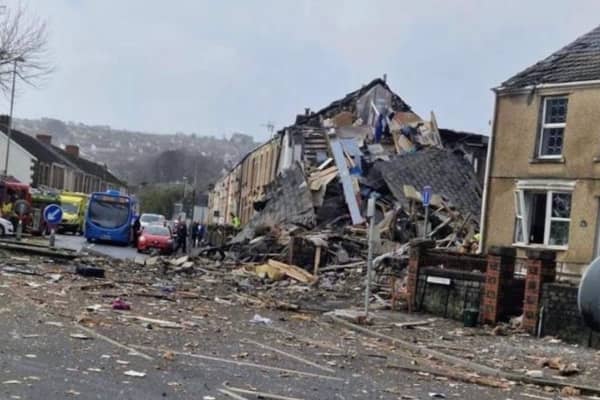 Emergency services have been called to the scene after a suspected gas explosion in Morriston, Swansea