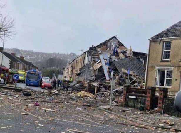 Emergency services have been called to the scene after a suspected gas explosion in Morriston, Swansea