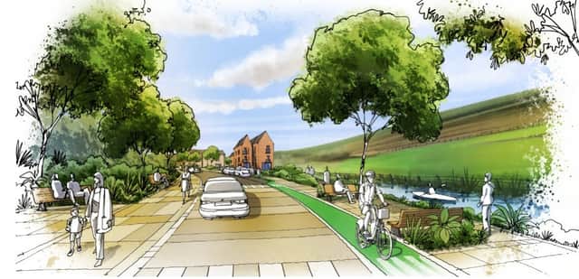 Artist’s Impression of new housing in Canalside area of Littleborough Credit: BroadwayMalyan