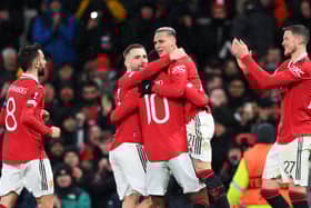 Manchester United won 4-1 in the first leg of the Europa League last-16