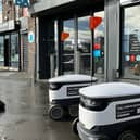 Delivery robots by Starship Technologies are now at work in Sale. Credit: Starship Technologies