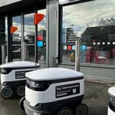 Delivery robots by Starship Technologies are now at work in Sale. Credit: Starship Technologies