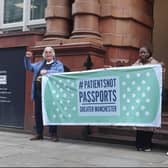 Greater Manchester Patients Not Passports urging the city-region’s mayor Andy Burnham to back their calls for free NHS treatment for all