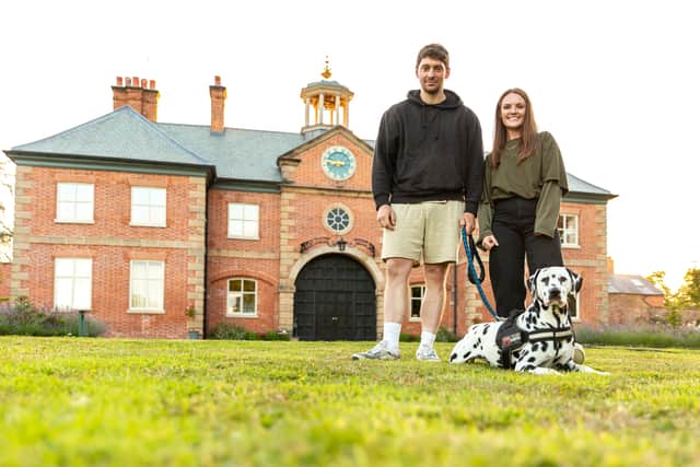 Emilien, Kelly and Lupin will appear on Channel 4’s The Dog Academy on Thursday 6 April. Credit: Tristan Mayer 