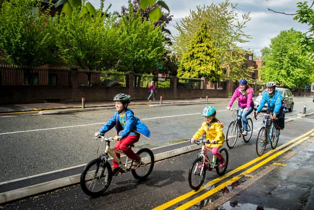 Active neighbourhoods are supposed to make walking, cycling and wheeling the number one choice for short journeys for residents. Photo: TfGM