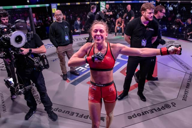 Dakota Ditcheva has won her first fight in the PFL Europe flyweight division. Photo: PFL Europe