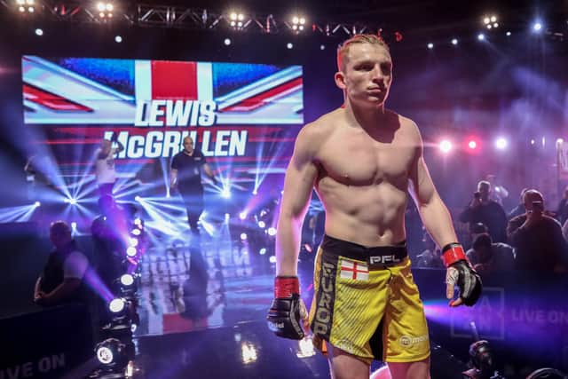 Highly-rated young Manchester fighter Lewis McGrillen kept his unbeaten record by defeating Salih Kulucan. Photo: PFL Europe