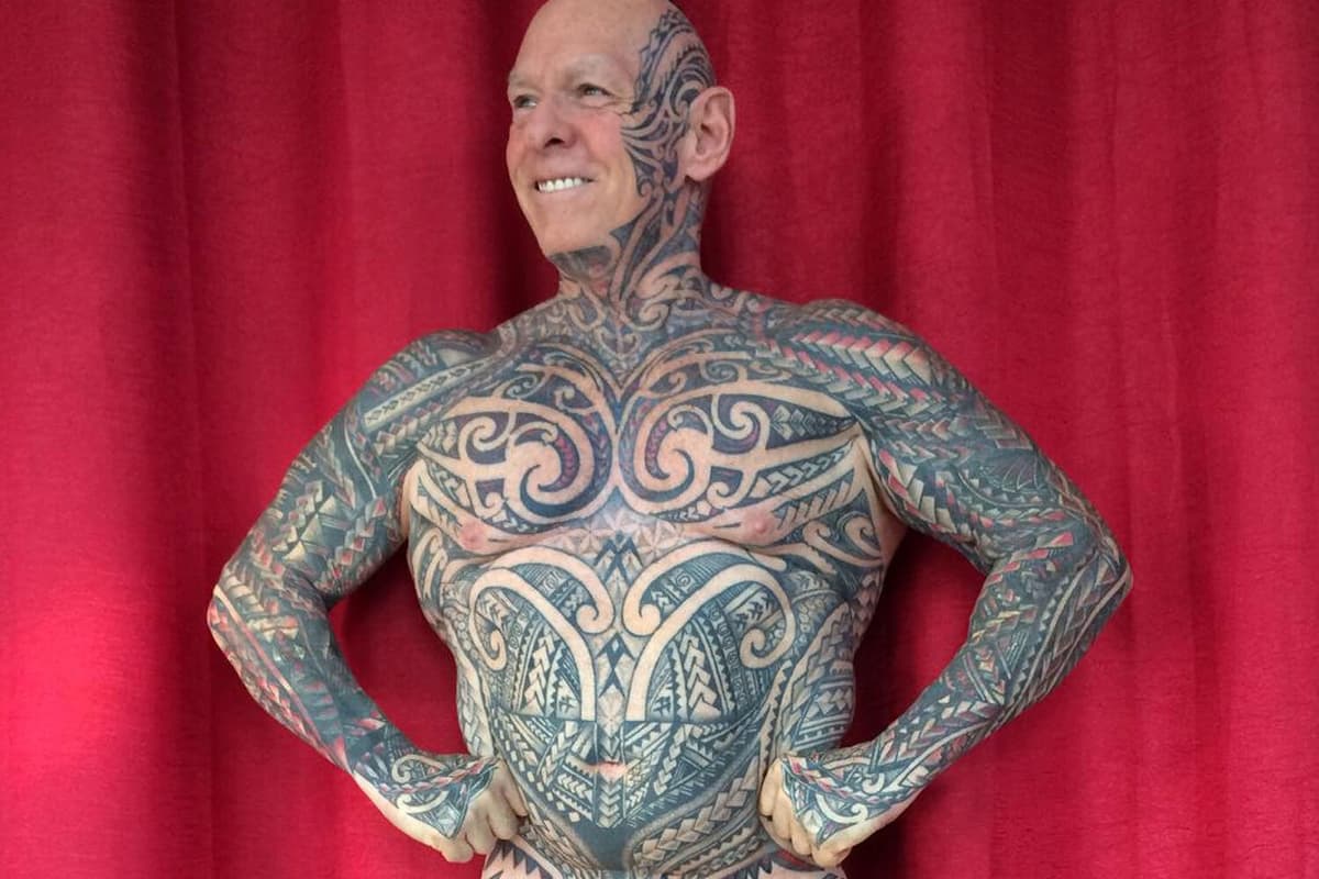 Bodybuilder Ray Houghton has tattoos across every inch of his body