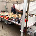 A cheese stall at Ashton farmers market. 
