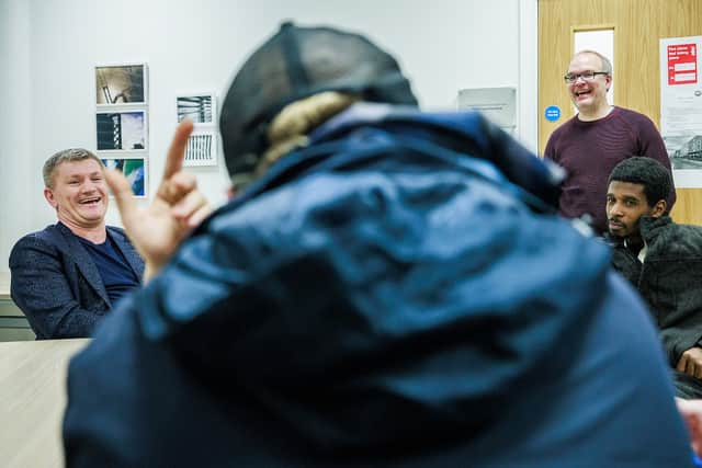 Ricky Hatton at Centrepoint in Manchester Credit: Joel Goodman