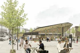 The plans for Ashton market square including a new canopy structure. Photo: Tameside council.