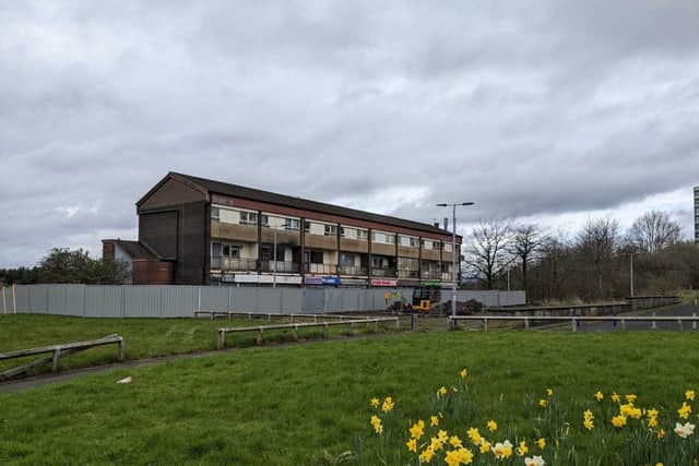 Eastford Square in Collyhurst, Manchester. March 30, 2023. Credit: LDRS.