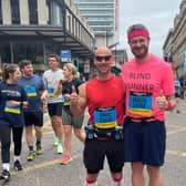 Gareth Smith (right) with his brother in law David Wise at the Greater Manchester Run