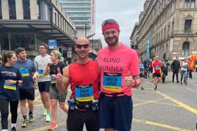 Gareth Smith (right) with his brother in law David Wise at the Greater Manchester Run