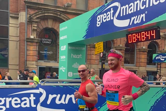 Gareth Smith and his brother in law David Wise at the Great Manchester Run