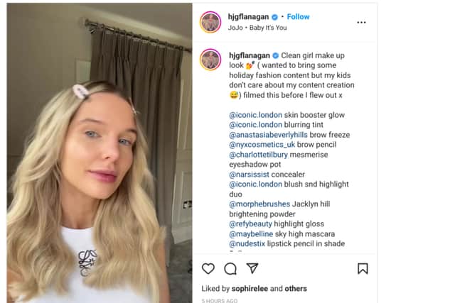 Helen Flanagan has delighted fans with an easy to follow ‘clean girl’ makeup holiday look.
