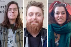 Just Stop Oil activists Louis McKechnie, Josh Smith and Emily Brocklebank